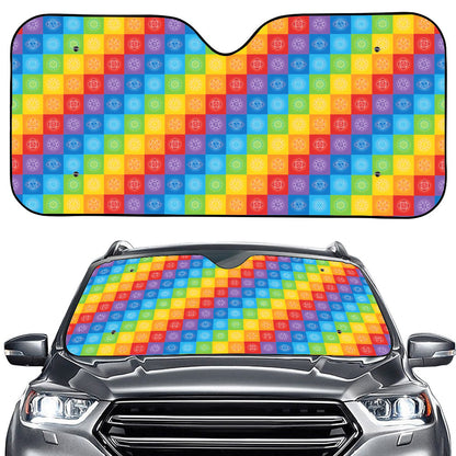 Reiki And The 7 Chakras Pattern Print Car Windshield Sun Shade