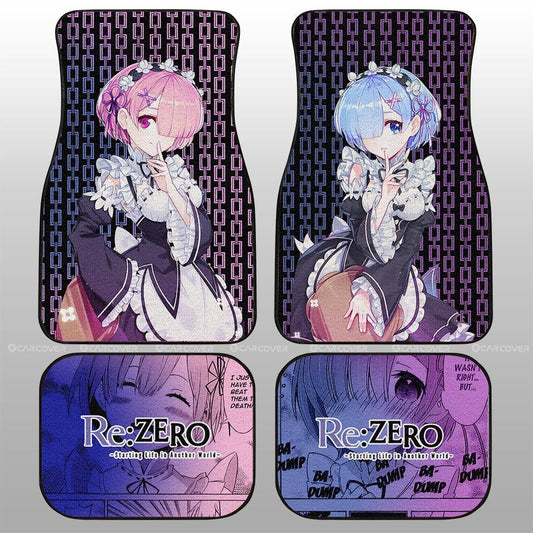 Rem And Ram Car Floor Mats Custom Re:Zero Anime Car Accessories