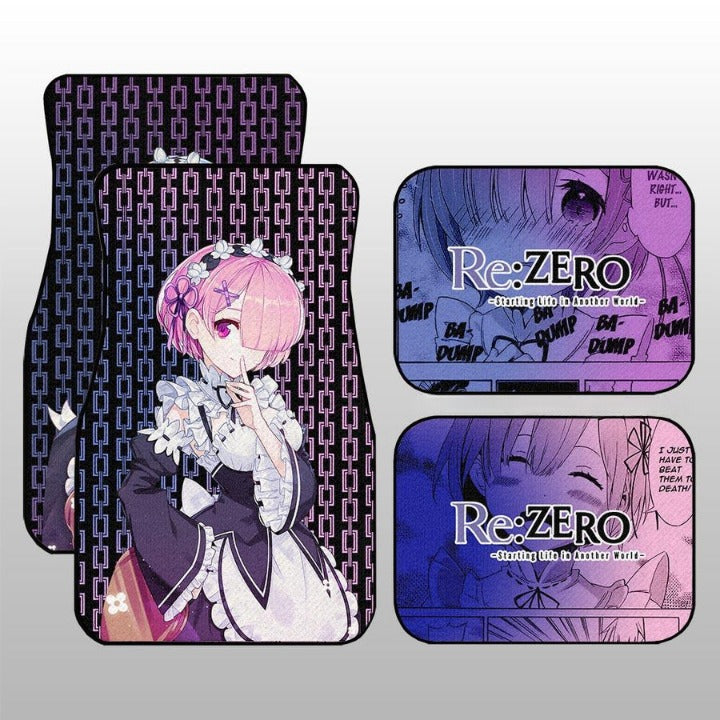 Rem And Ram Car Floor Mats Custom ReZero Anime Car Accessories