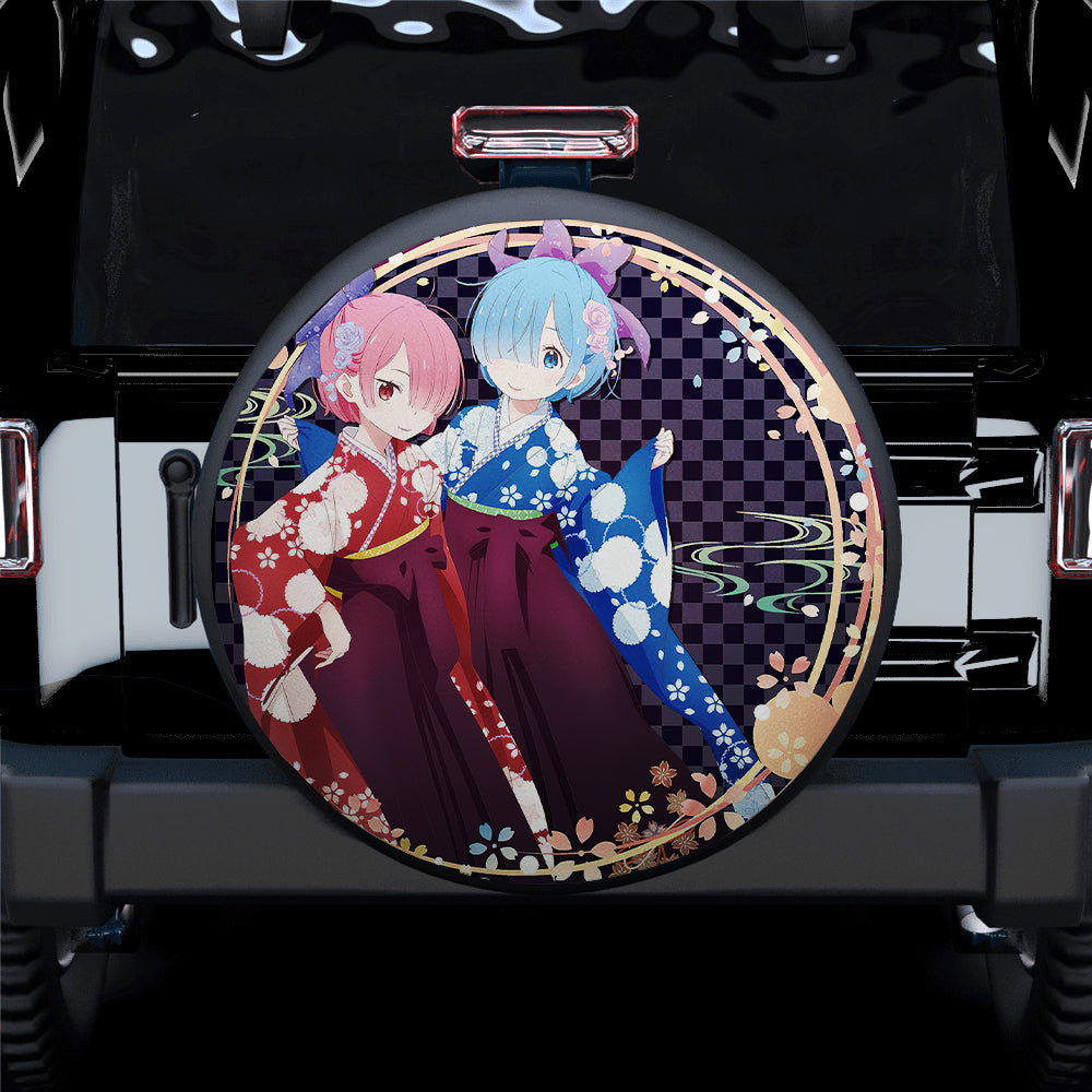 Rem Ram Re Zero Anime Car Spare Tire Cover