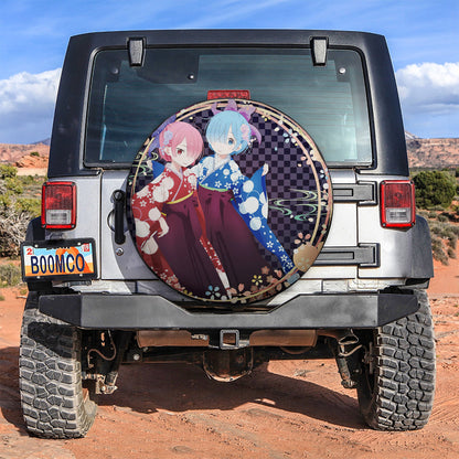 Rem Ram Re Zero Anime Car Spare Tire Cover
