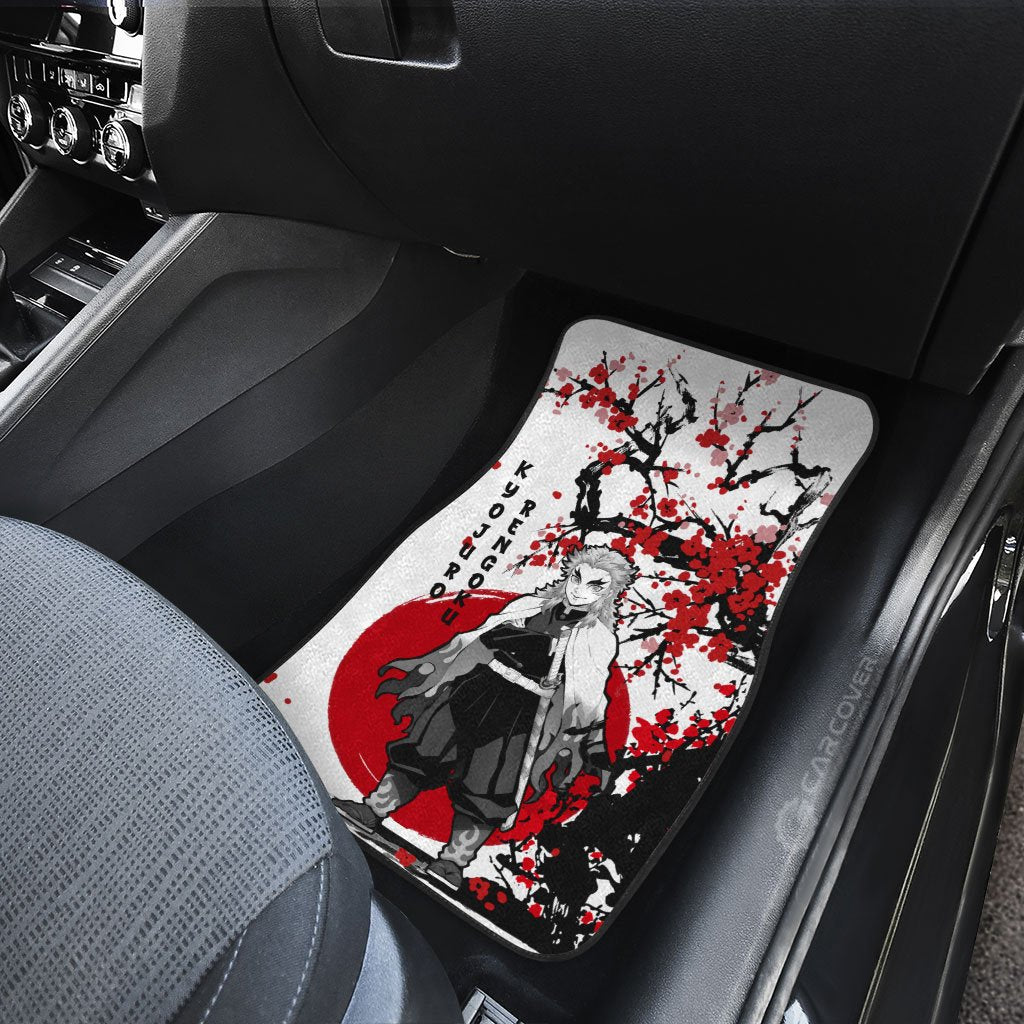 Rengoku Car Floor Mats Custom Japan Style Anime Demon Slayer Car Interior Accessories