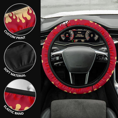 Rengoku Demon Slayers Anime Steering Wheel Cover Anime Car Accessories