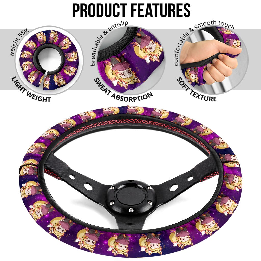 Rengoku Kyojuro Demon Slayer Anime Premium Custom Car Steering Wheel Cover 2