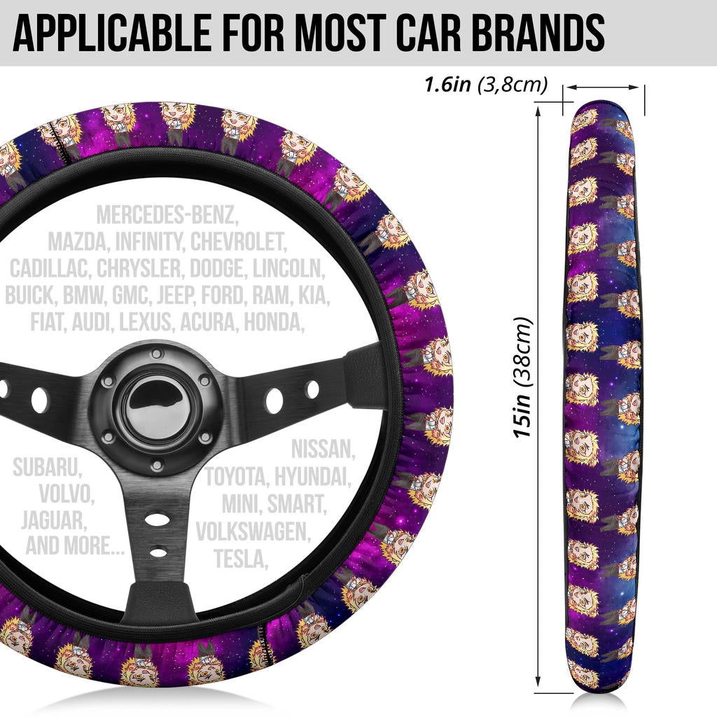 Rengoku Kyojuro Demon Slayer Anime Premium Custom Car Steering Wheel Cover 5