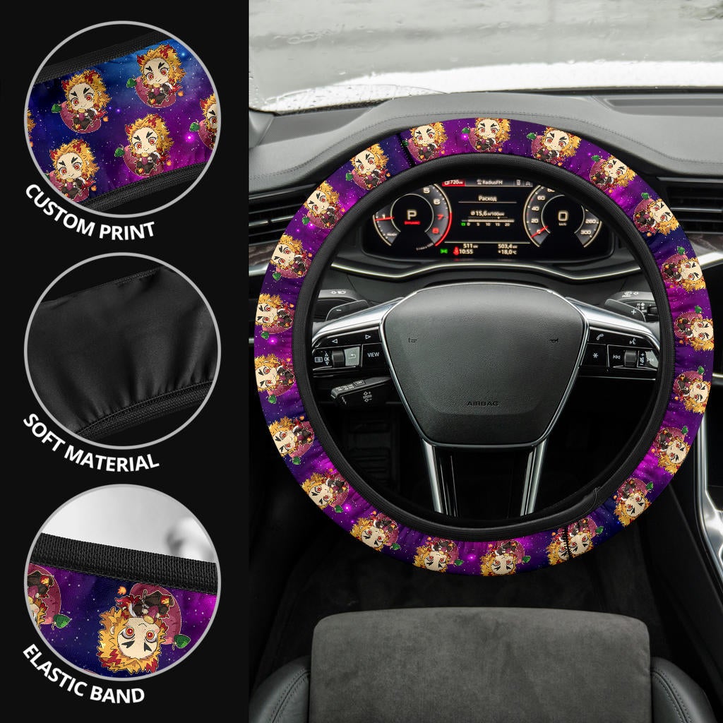 Rengoku Kyojuro Demon Slayer Anime Premium Custom Car Steering Wheel Cover 6