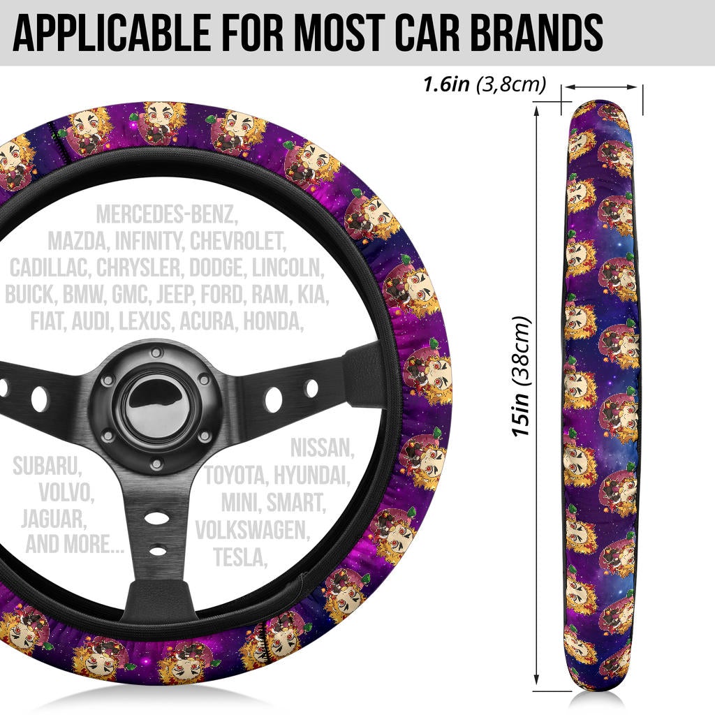 Rengoku Kyojuro Demon Slayer Anime Premium Custom Car Steering Wheel Cover 6