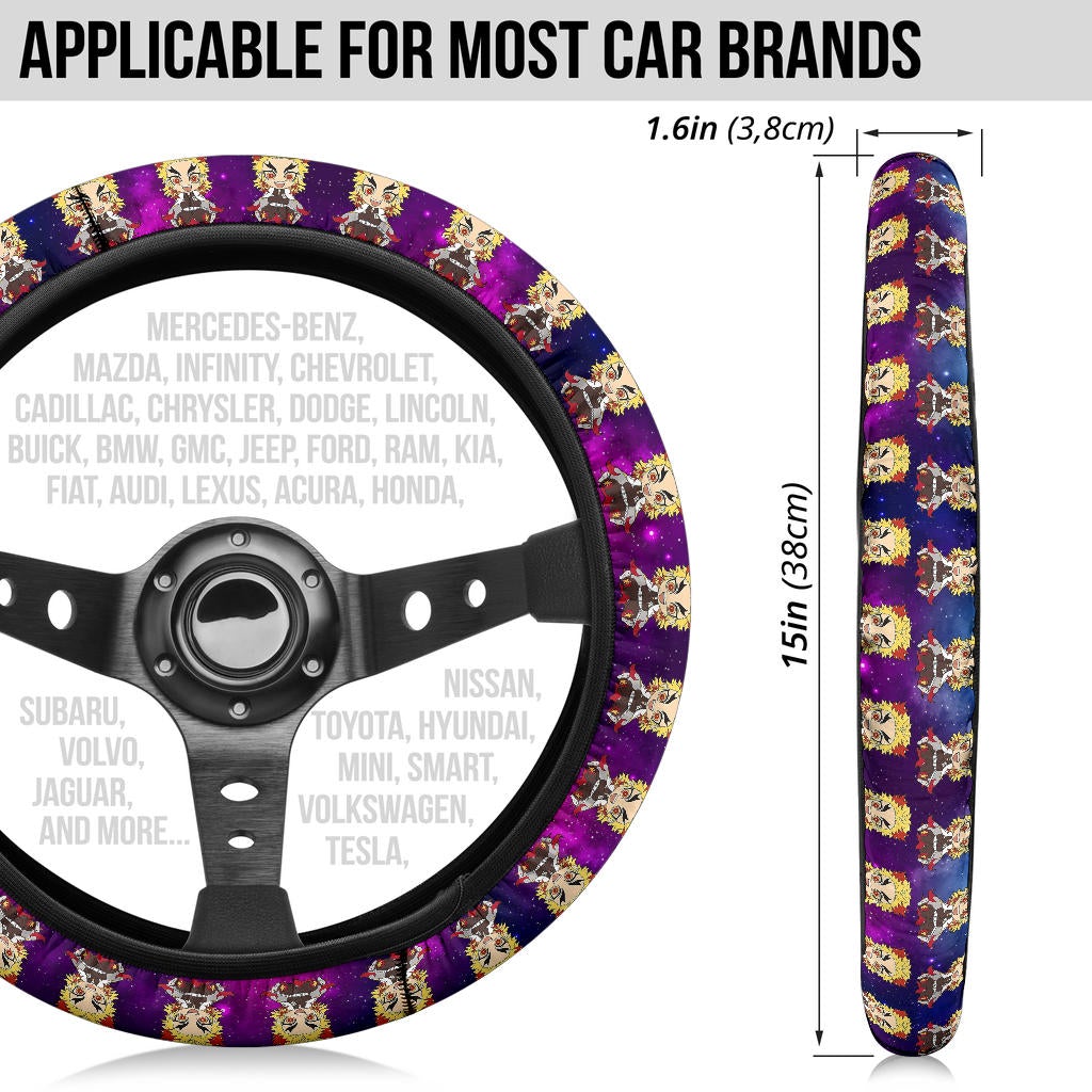 Rengoku Kyojuro Demon Slayer Anime Premium Custom Car Steering Wheel Cover 7