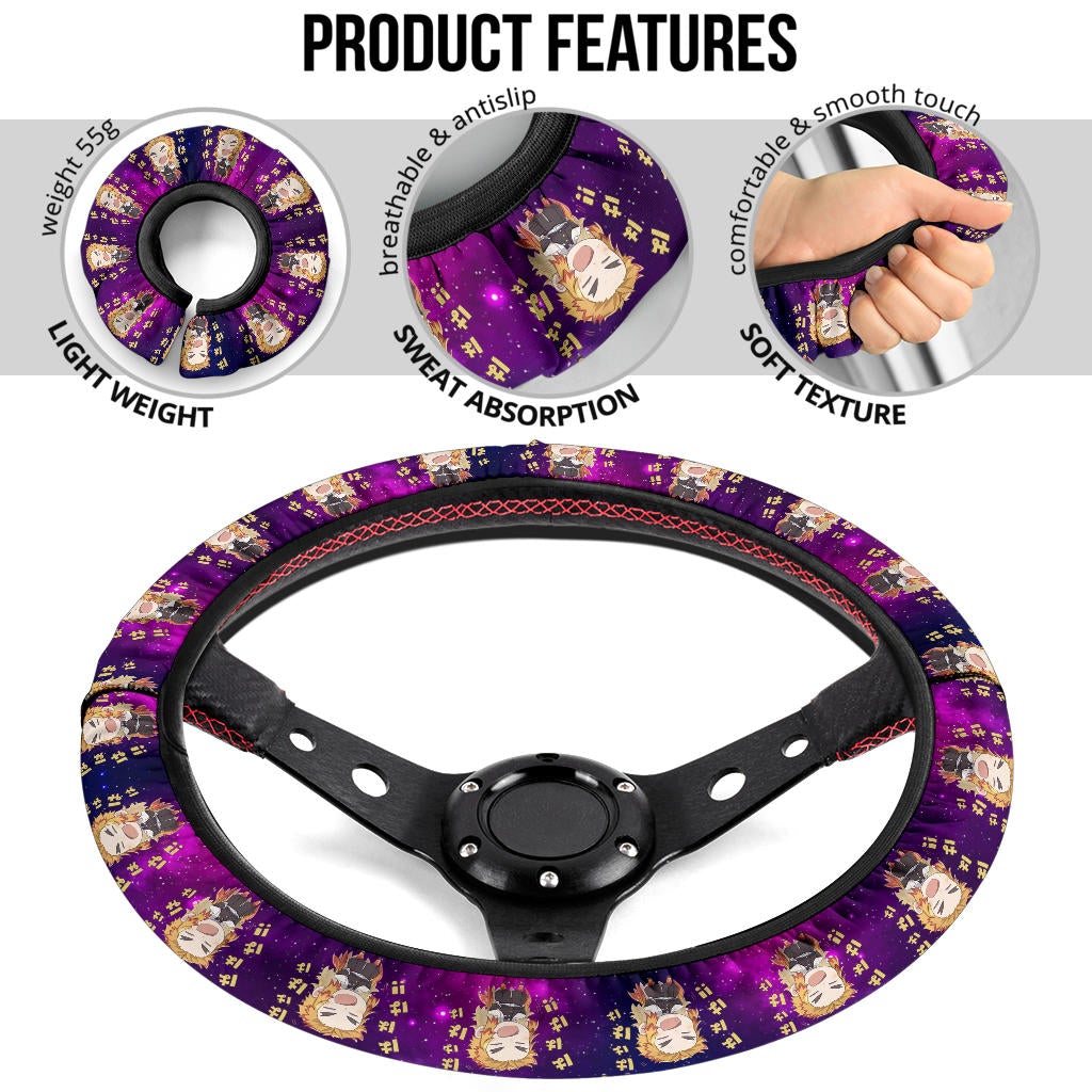 Rengoku Kyojuro Demon Slayer Anime Premium Custom Car Steering Wheel Cover 8