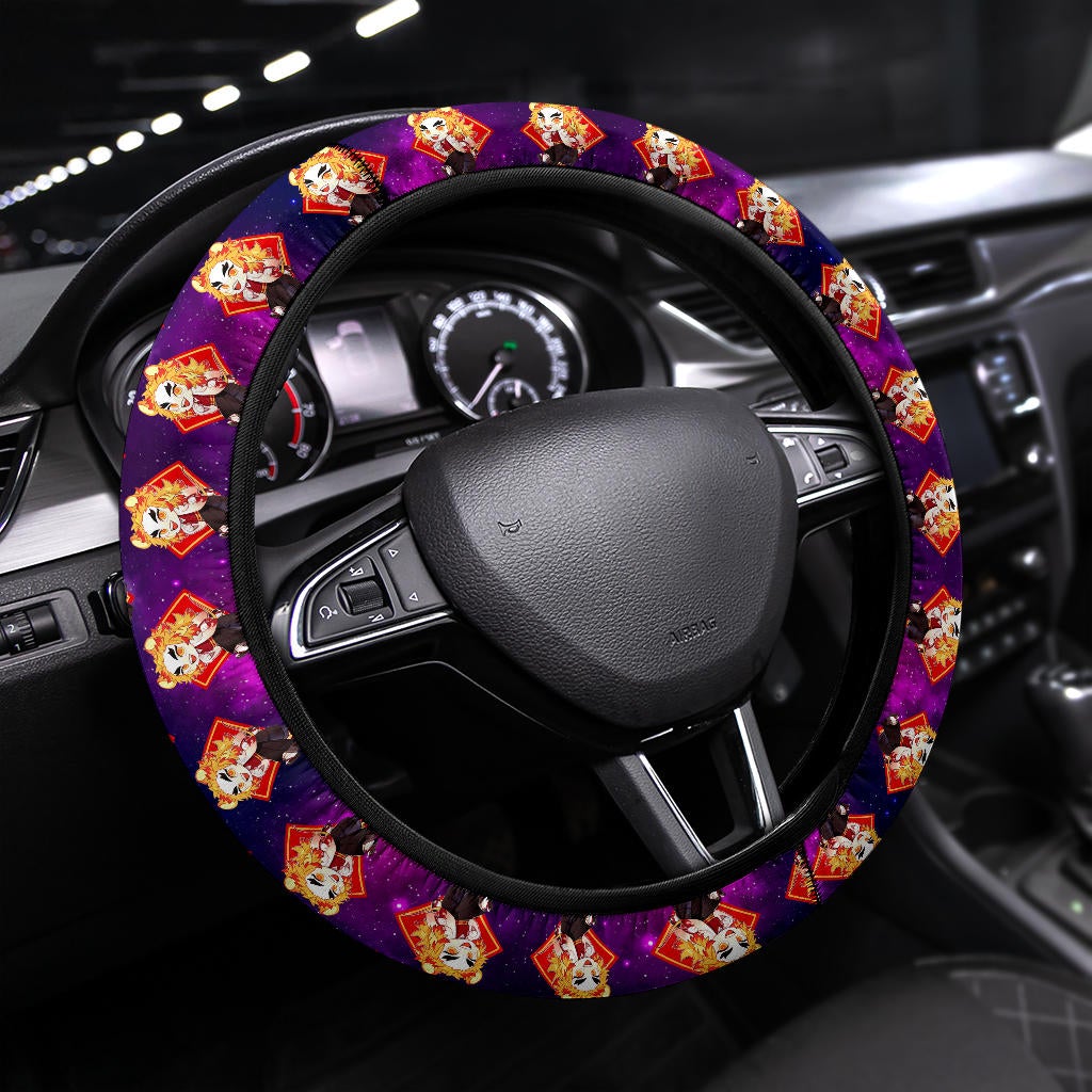 Rengoku Kyojuro Demon Slayer Anime Premium Custom Car Steering Wheel Cover