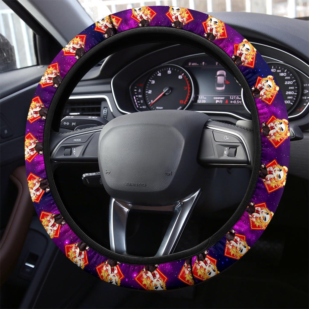 Rengoku Kyojuro Demon Slayer Anime Premium Custom Car Steering Wheel Cover