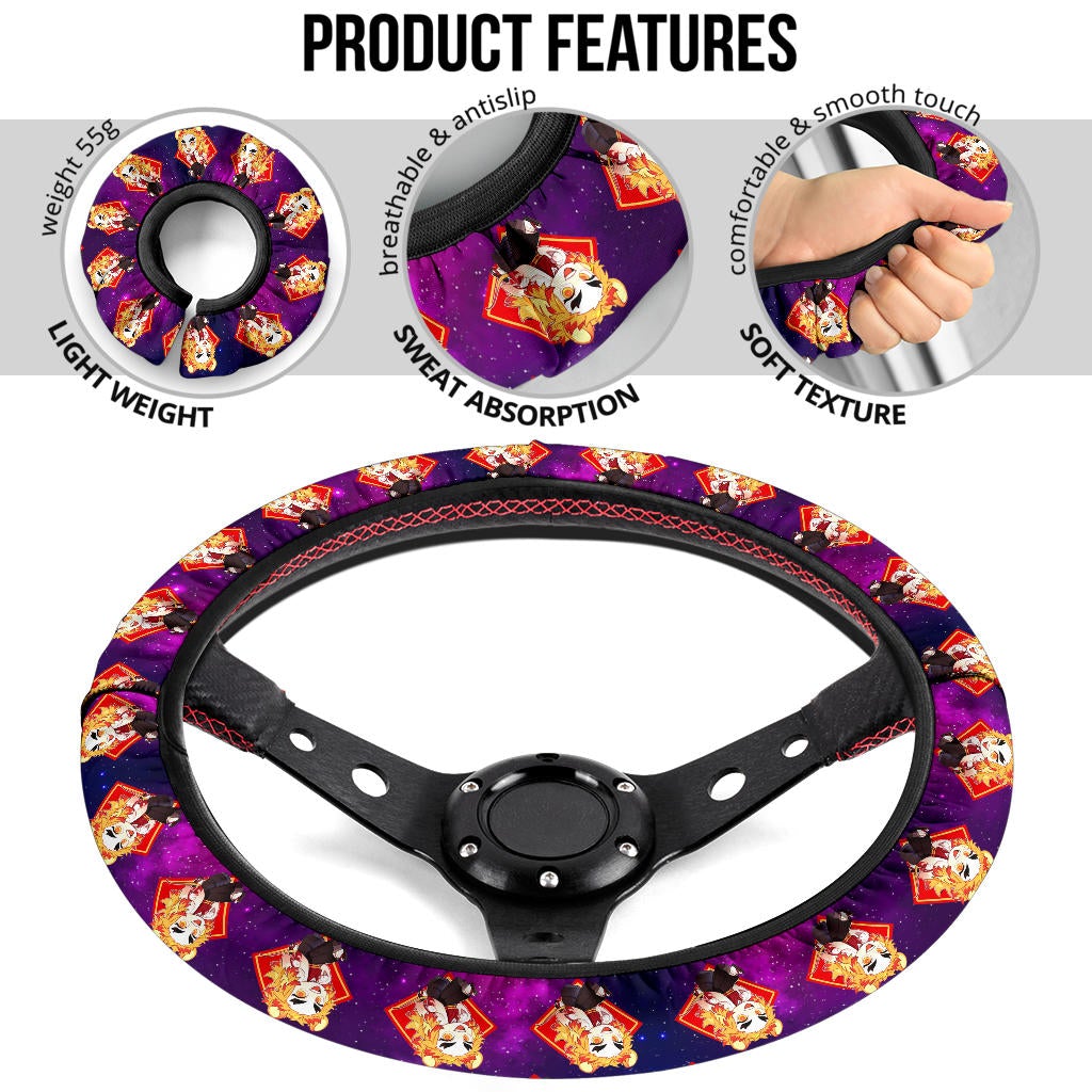 Rengoku Kyojuro Demon Slayer Anime Premium Custom Car Steering Wheel Cover