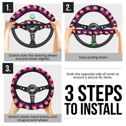 Rengoku Kyojuro Demon Slayer Anime Premium Custom Car Steering Wheel Cover