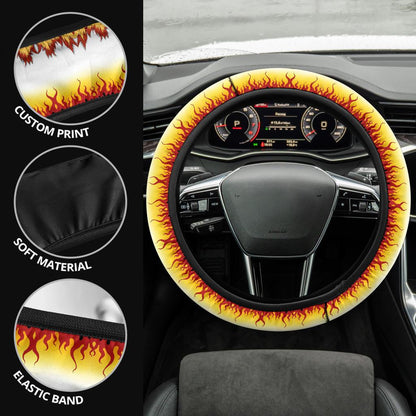 Rengoku Kyoxjuror Demon Slayer Anime Car Steering Wheel Cover 1