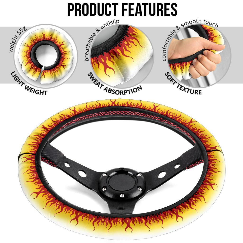 Rengoku Kyoxjuror Demon Slayer Anime Car Steering Wheel Cover 1