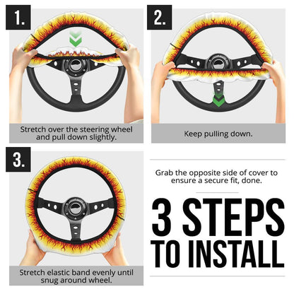 Rengoku Kyoxjuror Demon Slayer Anime Car Steering Wheel Cover 1