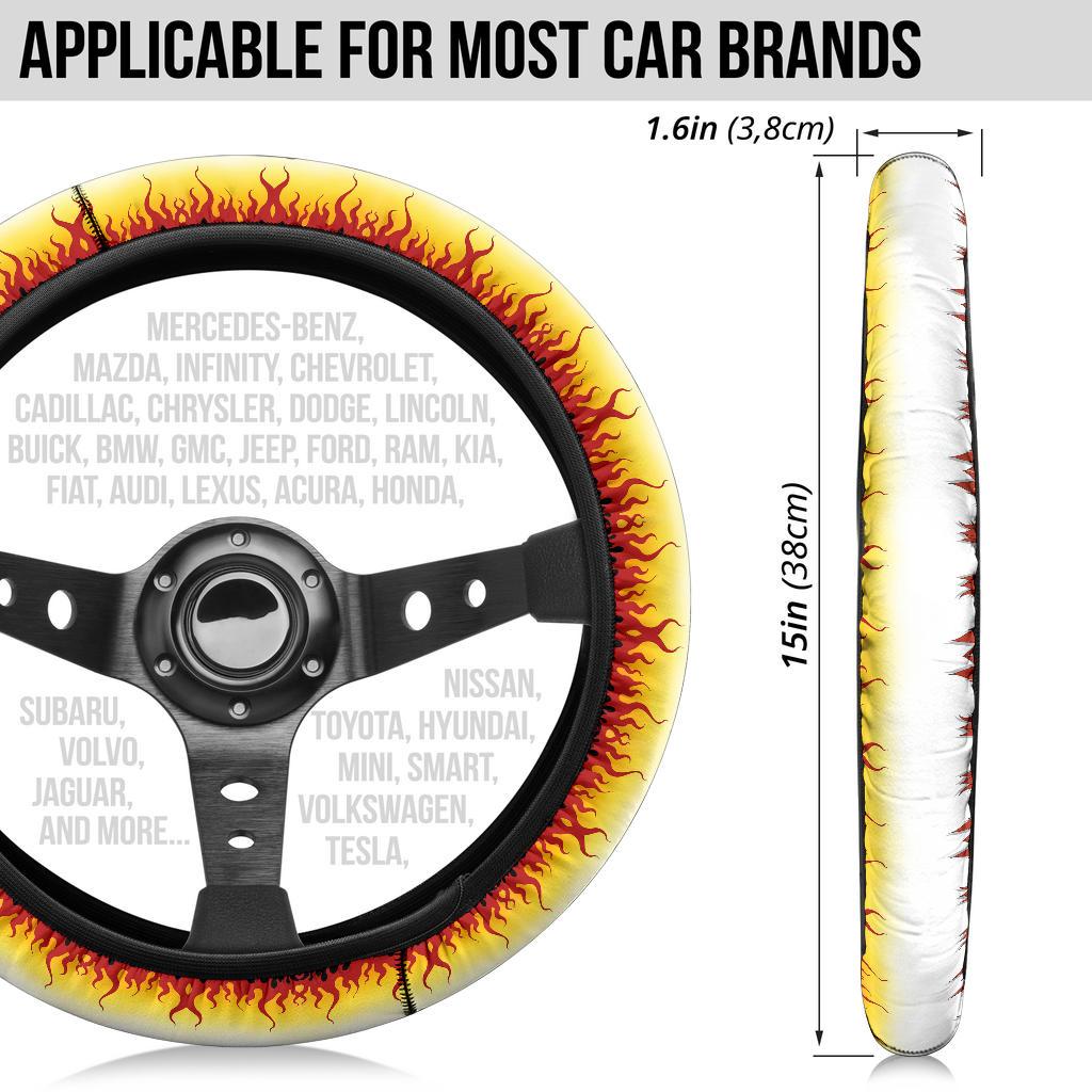 Rengoku Kyoxjuror Demon Slayer Anime Car Steering Wheel Cover 1