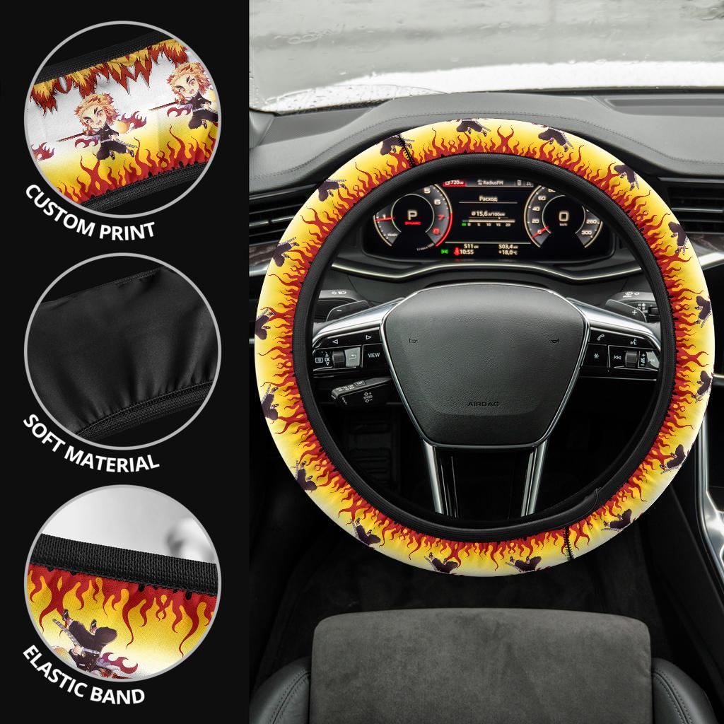 Rengoku Kyoxjuror Demon Slayer Anime Car Steering Wheel Cover 2