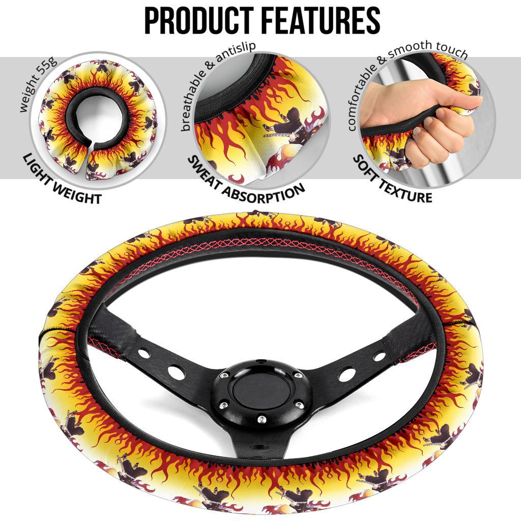 Rengoku Kyoxjuror Demon Slayer Anime Car Steering Wheel Cover 2