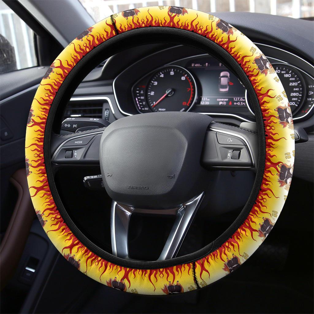 Rengoku Kyoxjuror Demon Slayer Anime Car Steering Wheel Cover 3