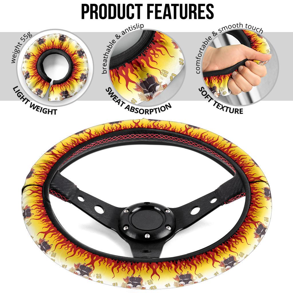 Rengoku Kyoxjuror Demon Slayer Anime Car Steering Wheel Cover 3