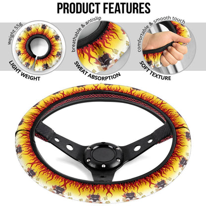 Rengoku Kyoxjuror Demon Slayer Anime Car Steering Wheel Cover 3