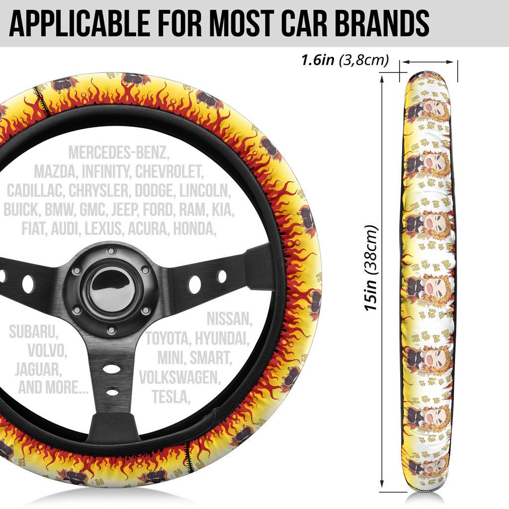 Rengoku Kyoxjuror Demon Slayer Anime Car Steering Wheel Cover 3