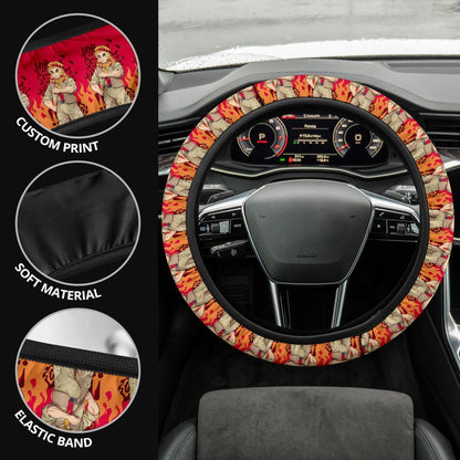 Rengoku Kyoxjuror Demon Slayer Anime Car Steering Wheel Cover 5