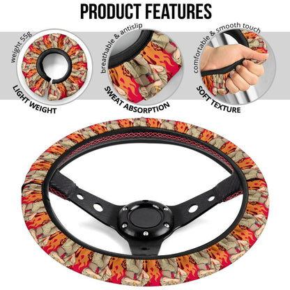 Rengoku Kyoxjuror Demon Slayer Anime Car Steering Wheel Cover 5