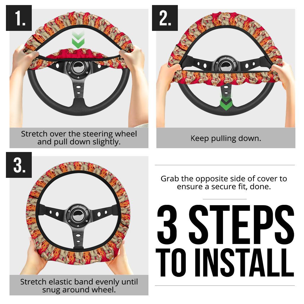 Rengoku Kyoxjuror Demon Slayer Anime Car Steering Wheel Cover 5