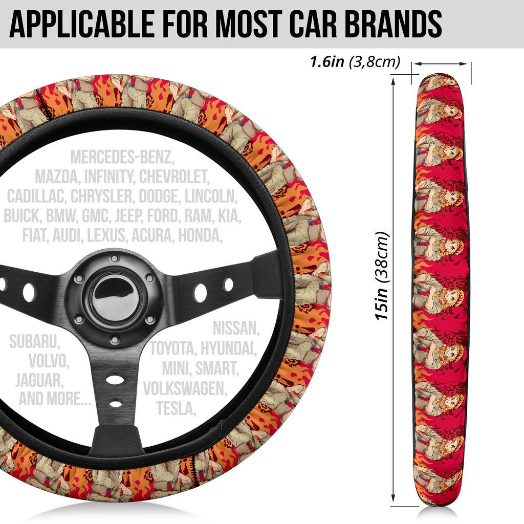 Rengoku Kyoxjuror Demon Slayer Anime Car Steering Wheel Cover 5