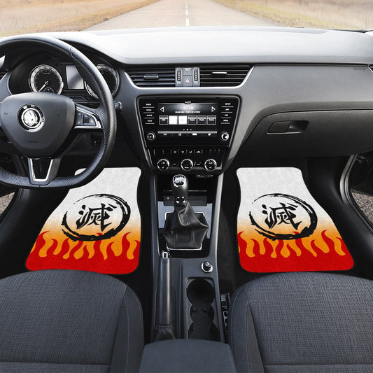 Rengoku Uniform Car Floor Mats Custom Demon Slayer Anime Car Accessories