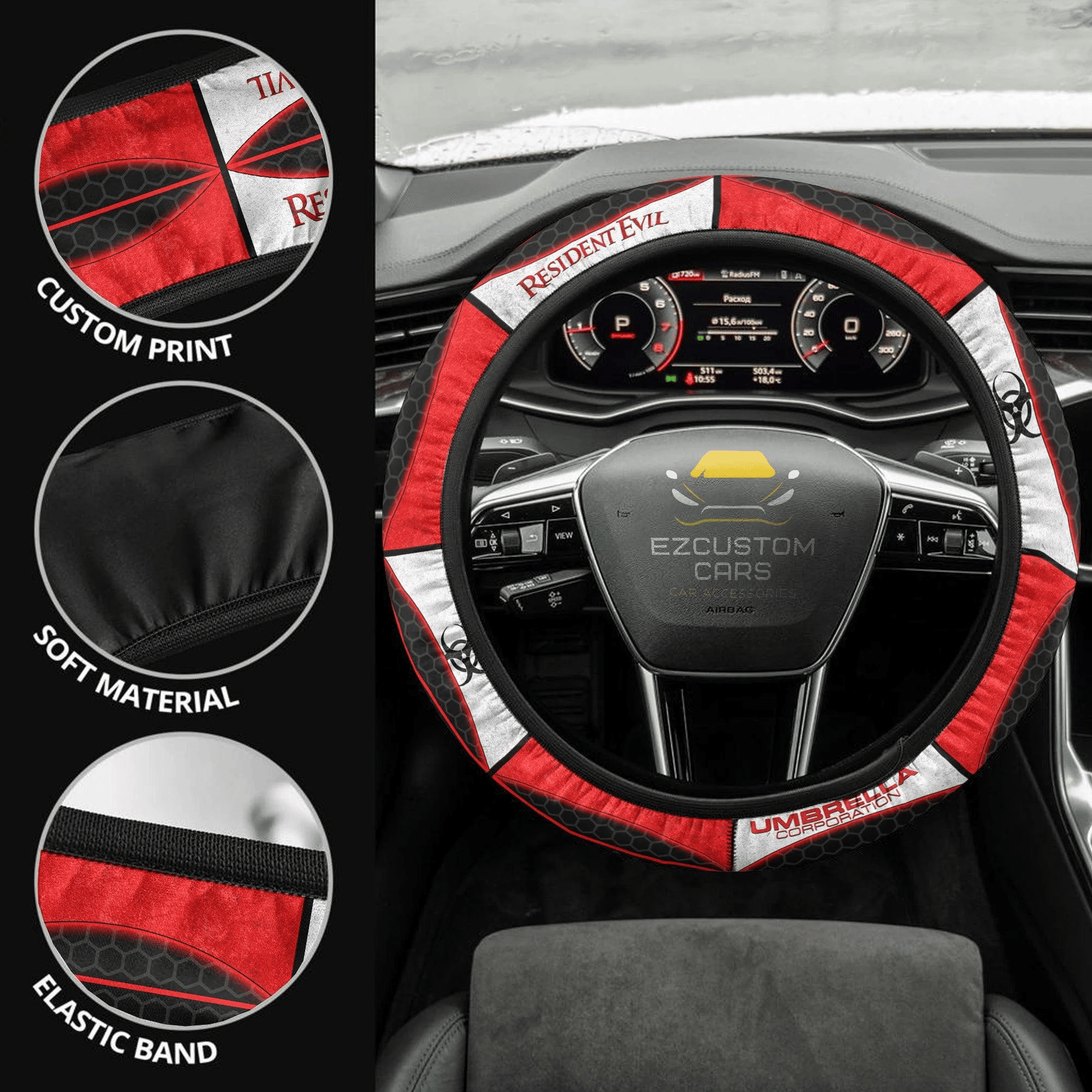 Resident Evil Umbrella Corps Anime Steering Wheel Cover Custom Car Accessories