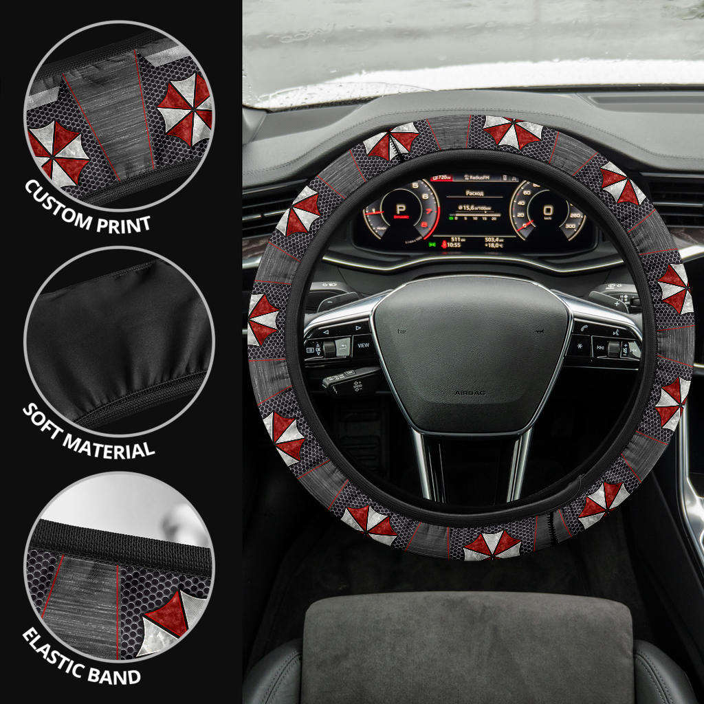 Resident Evil Umbrella Symbol Car Steering Wheel Cover
