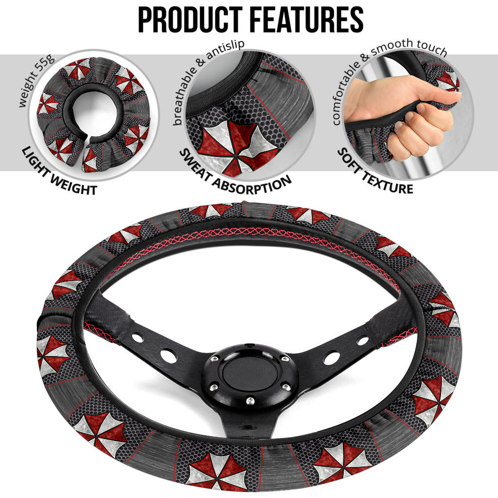 Resident Evil Umbrella Symbol Car Steering Wheel Cover