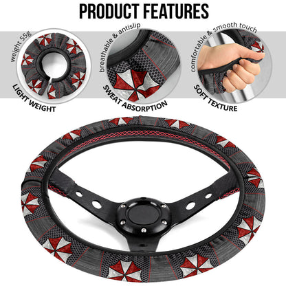 Resident Evil Umbrella Symbol Car Steering Wheel Cover