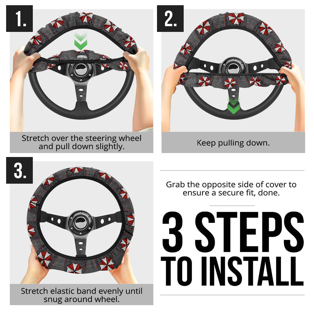 Resident Evil Umbrella Symbol Car Steering Wheel Cover