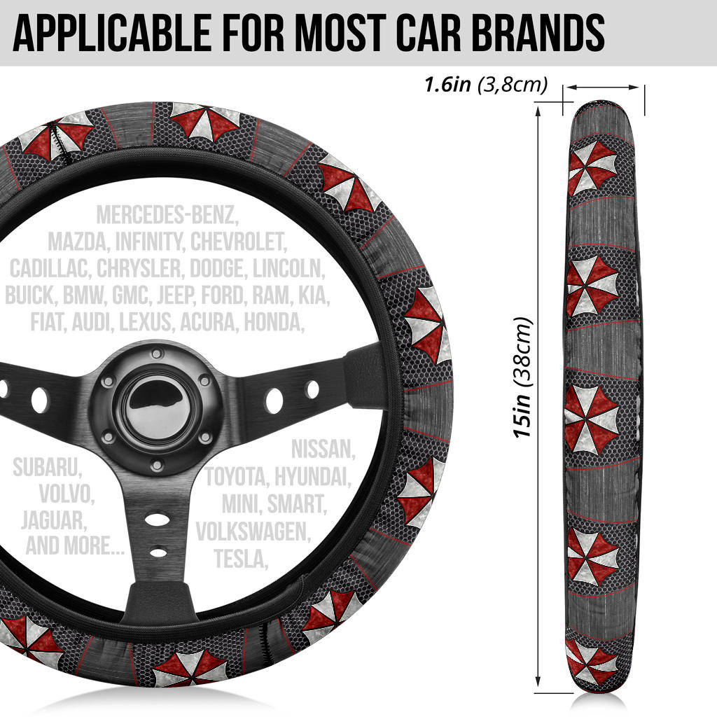 Resident Evil Umbrella Symbol Car Steering Wheel Cover