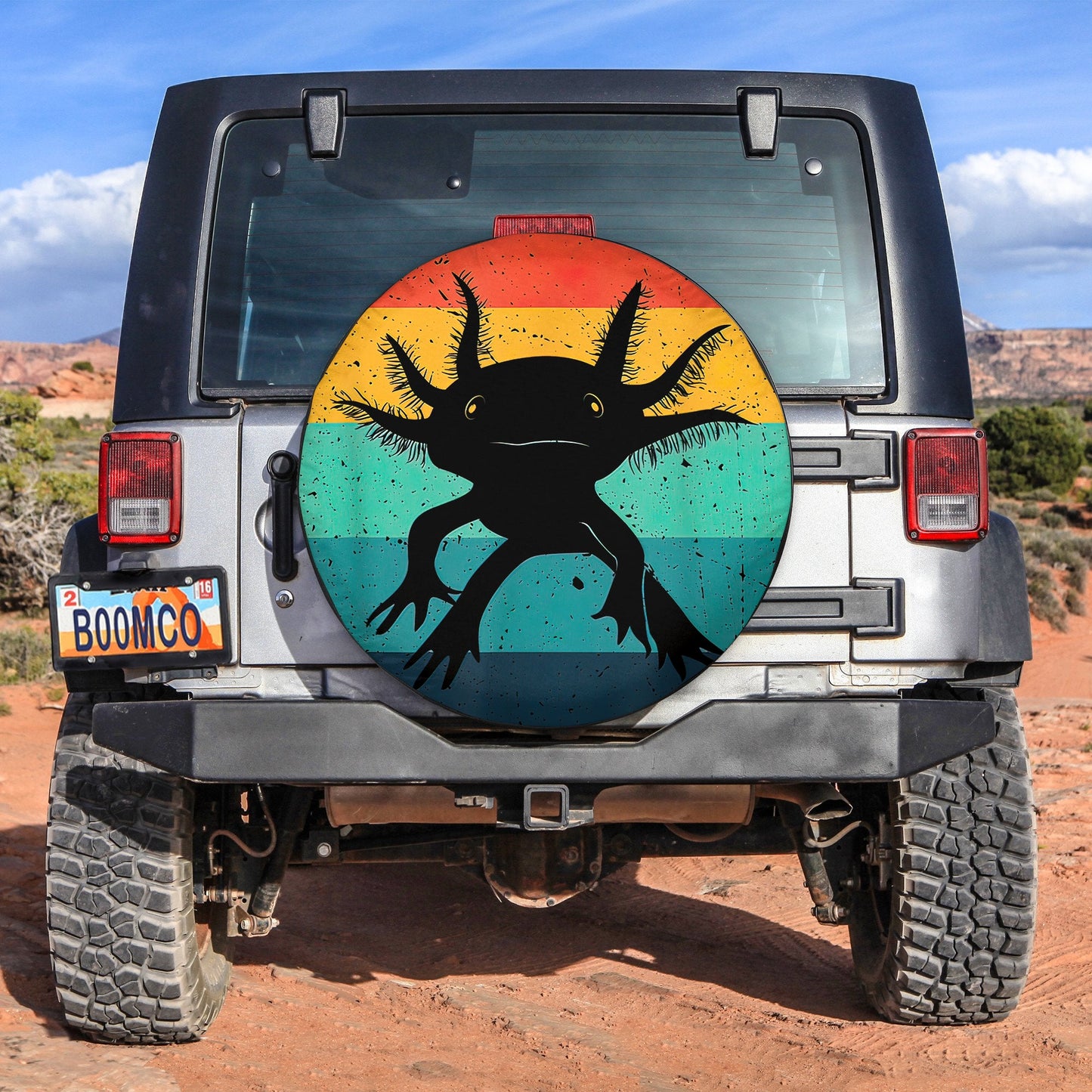 Retro Axolotl Spare Tire Cover