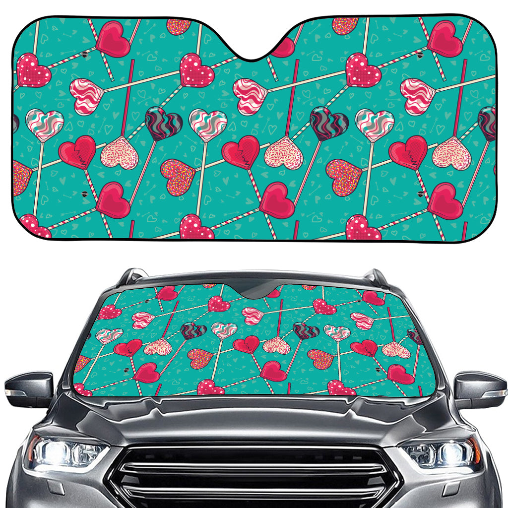 Retro Lollipop Pattern Print Car Windshield Sun Shade
