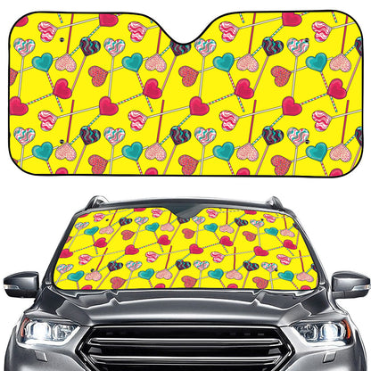 Retro Lollipop Print Car Windshield Sun Shade