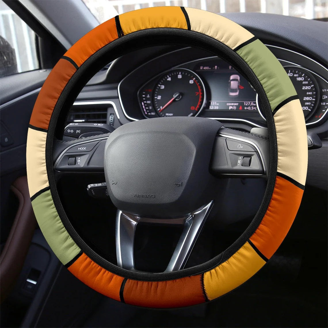 Retro Stripes Car Steering Wheel Cover