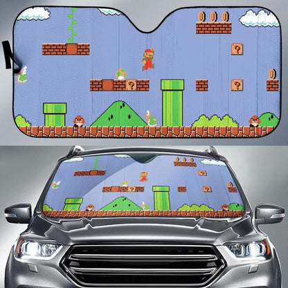 Retro Super Mario Xi Mural Auto Sun Shades Mn05 Universal Fit 111204
