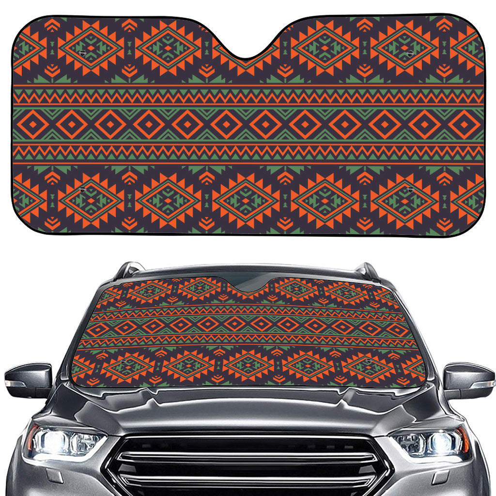 Retro Tribal Navajo Pattern Print Car Windshield Sun Shade