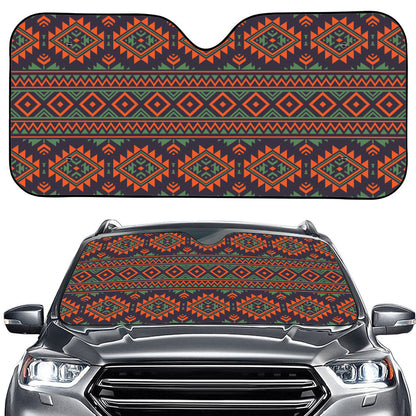Retro Tribal Navajo Pattern Print Car Windshield Sun Shade