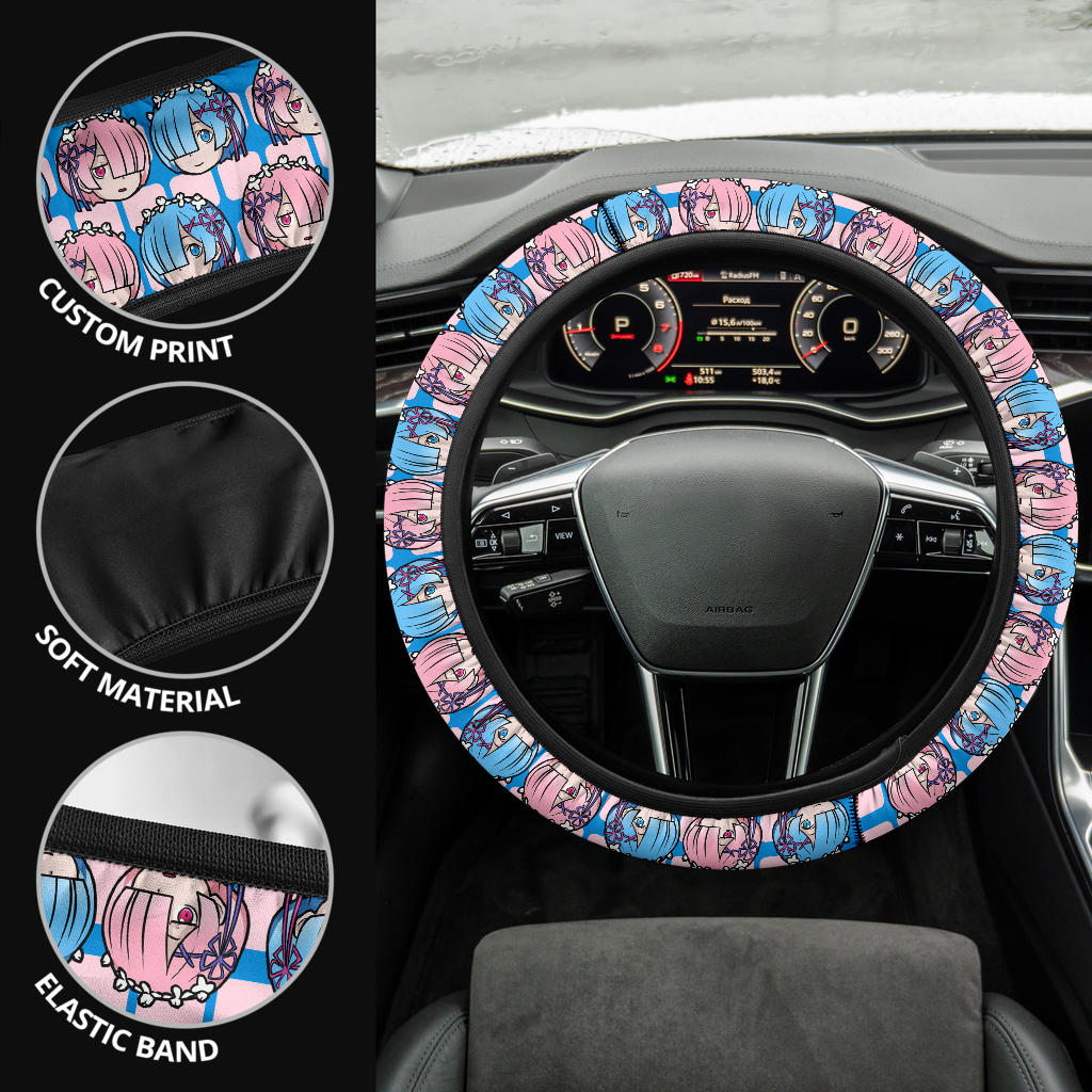 Rezero Rem Ram Premium Custom Car Steering Wheel Cover