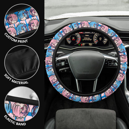 Rezero Rem Ram Premium Custom Car Steering Wheel Cover