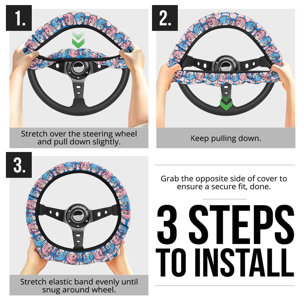 Rezero Rem Ram Premium Custom Car Steering Wheel Cover