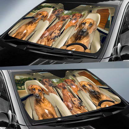 Rhodesian Ridgeback Car All Over Printed 3D Sun Shade