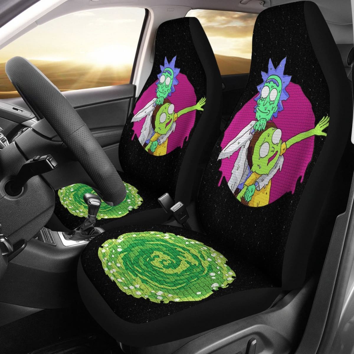 Rick And Morty Art Car Seat Covers Cartoon Fan Gift Universal Fit 210212